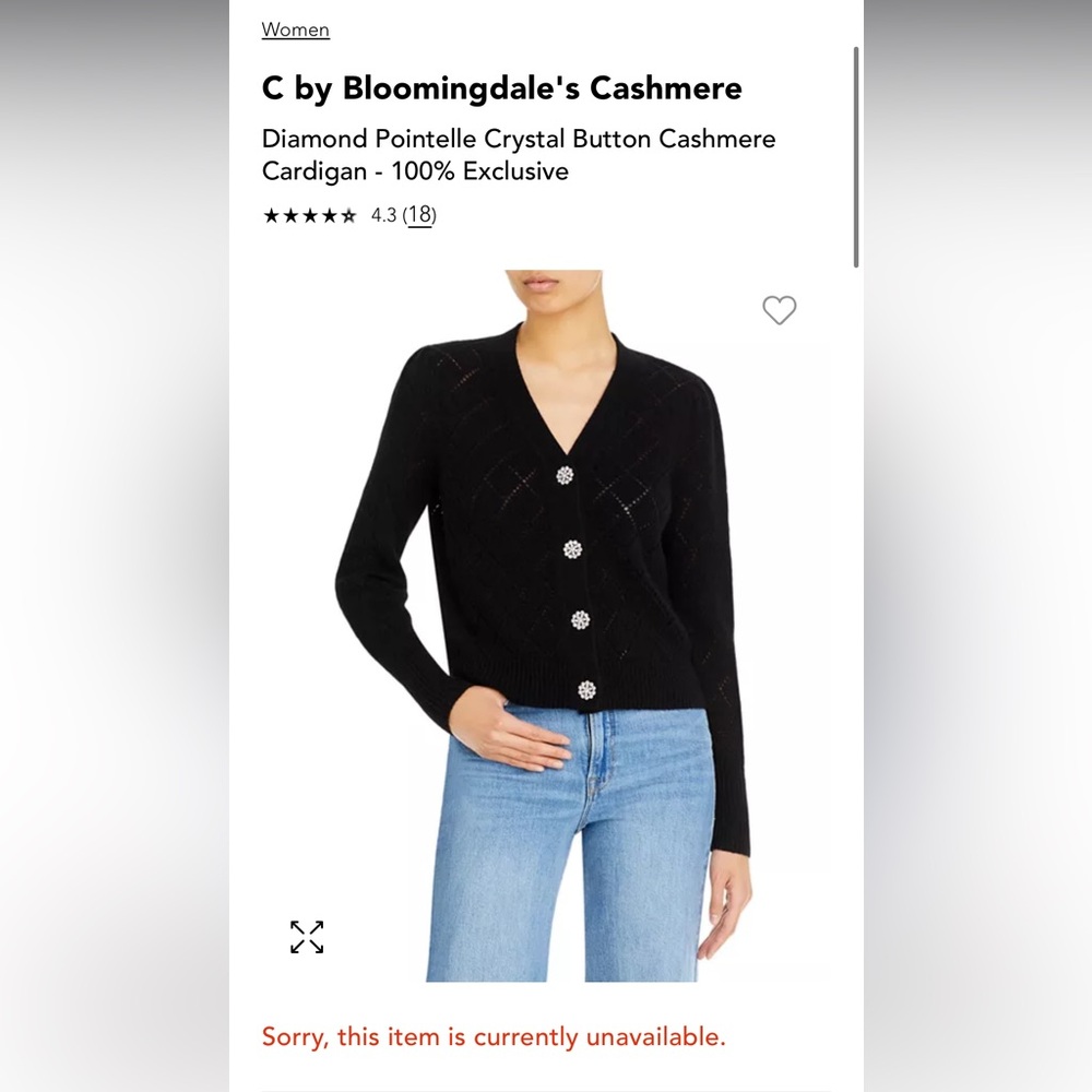 C by Bloomingdale's Cashmere Jewel Button Cardigan
